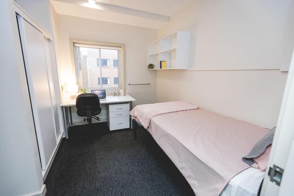 Weerona Student Accommodation Wollongong Single Bedroom for University students with built in wardrobe